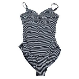 Christina Vintage Style Bathing Suit One Piece Navy and White Size 14